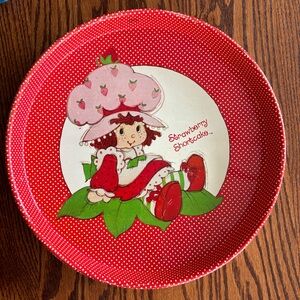 Vintage 1980s Strawberry Shortcake Serving Tray Metal